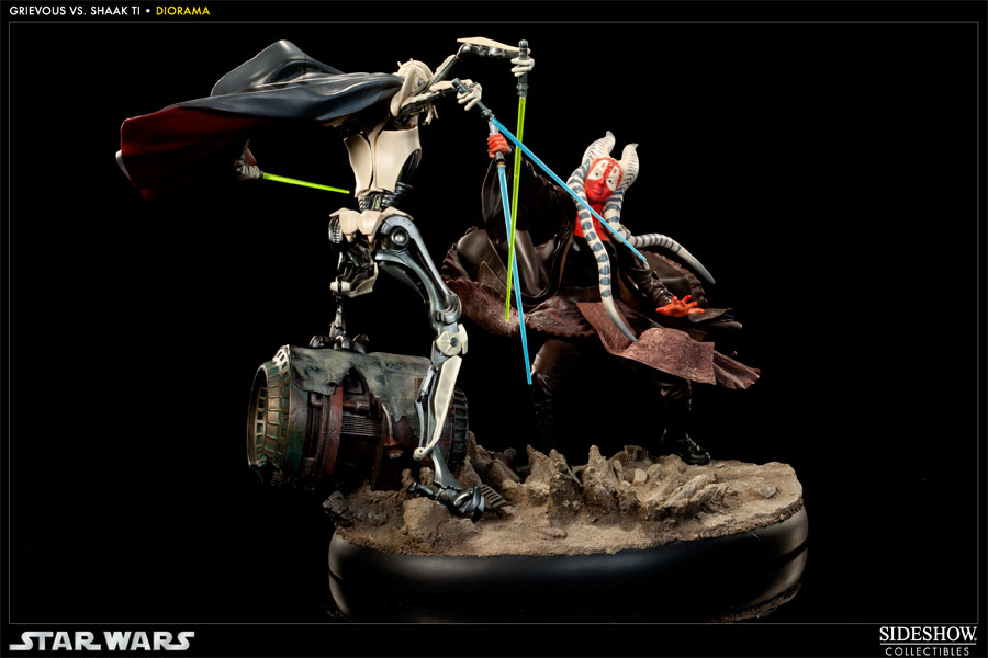 Star Wars 'Hunt for the Jedi' - Shaak Ti VS General Grievous Polystone Diorama  Collector Edition  View 5