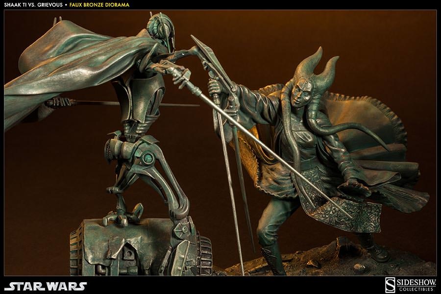 Star Wars 'Hunt for the Jedi' - Shaak Ti VS General Grievous Polystone Diorama - Prototype Shown View 2