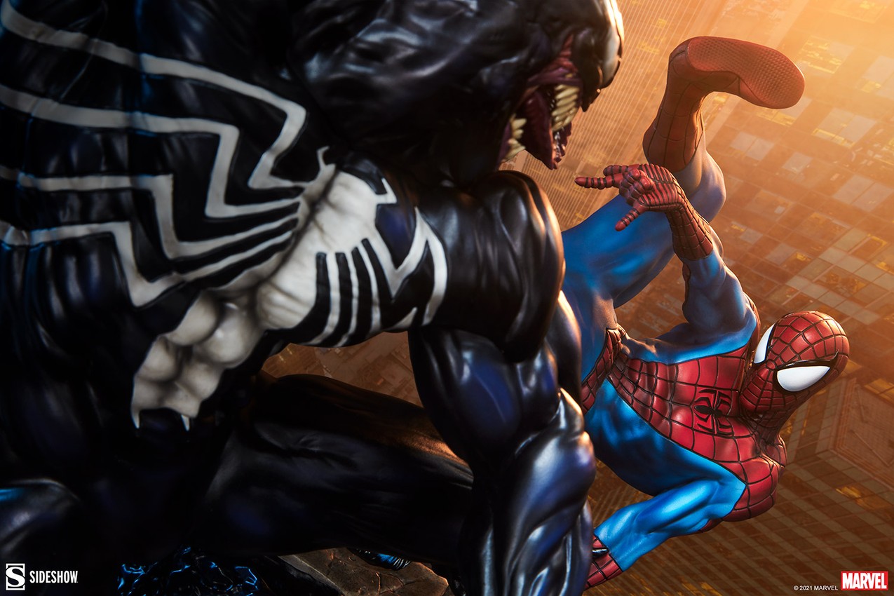 MARVEL SPIDER-MAN vs. VENOM アニメスタイルスタチュー Spider-Man vs Venom Maquette by Sideshow Collectibles