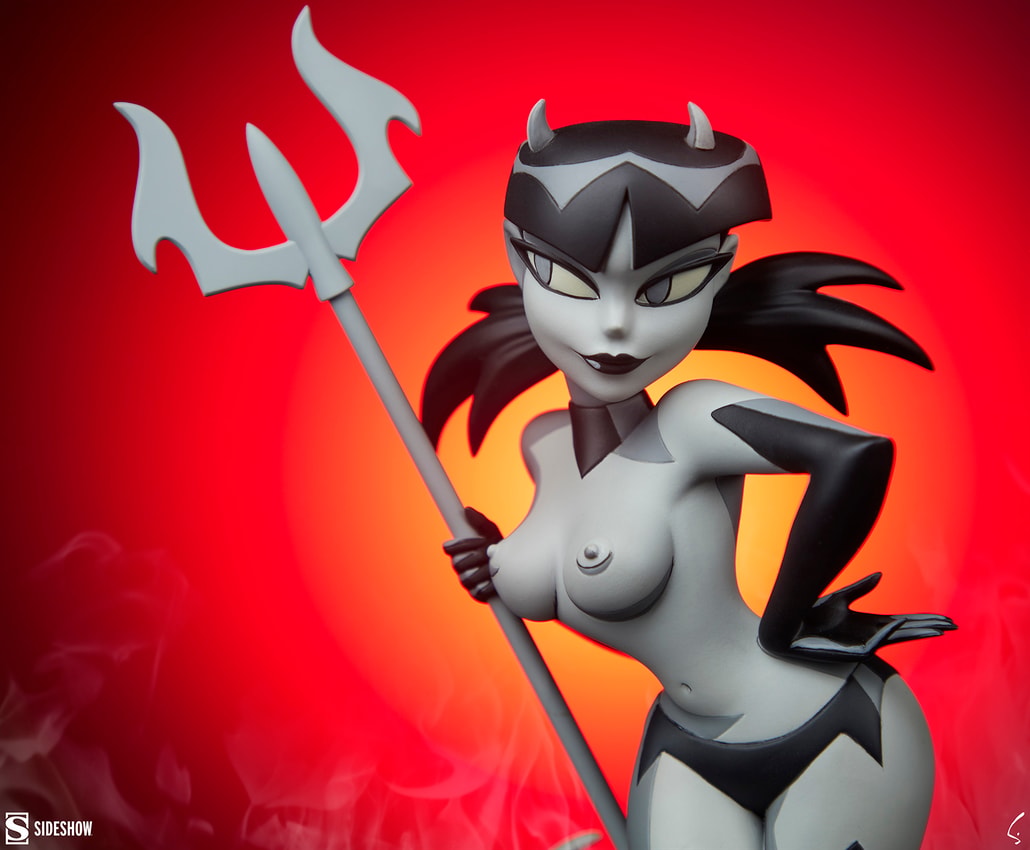 Shane Glines Devil Girl (Black and White Variant) Statues - Prototype Shown View 2