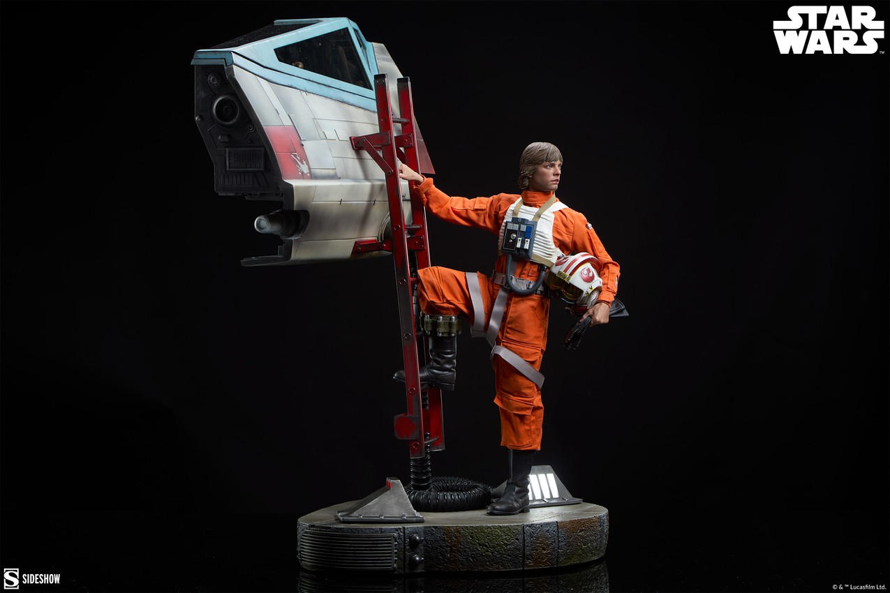 Star Wars Luke Skywalker™ & X-Wing: Red Five, Standing By Premium Format™ Figure - Prototype Shown View 6