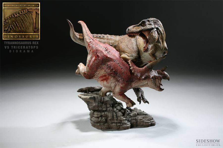 Dinosauria Tyrannosaurus Rex VS Triceratops Diorama Polystone