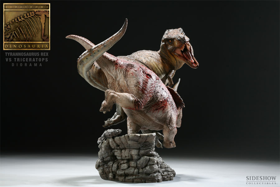 Dinosauria Tyrannosaurus Rex VS Triceratops Diorama Polystone