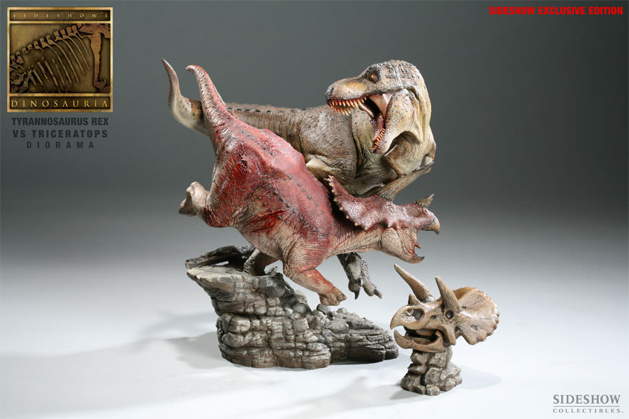 Dinosauria Tyrannosaurus Rex VS Triceratops Diorama Polystone Diorama  View 1