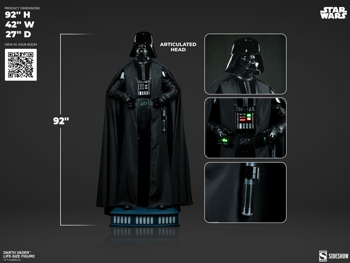 Life size darth vader hot sale action figure