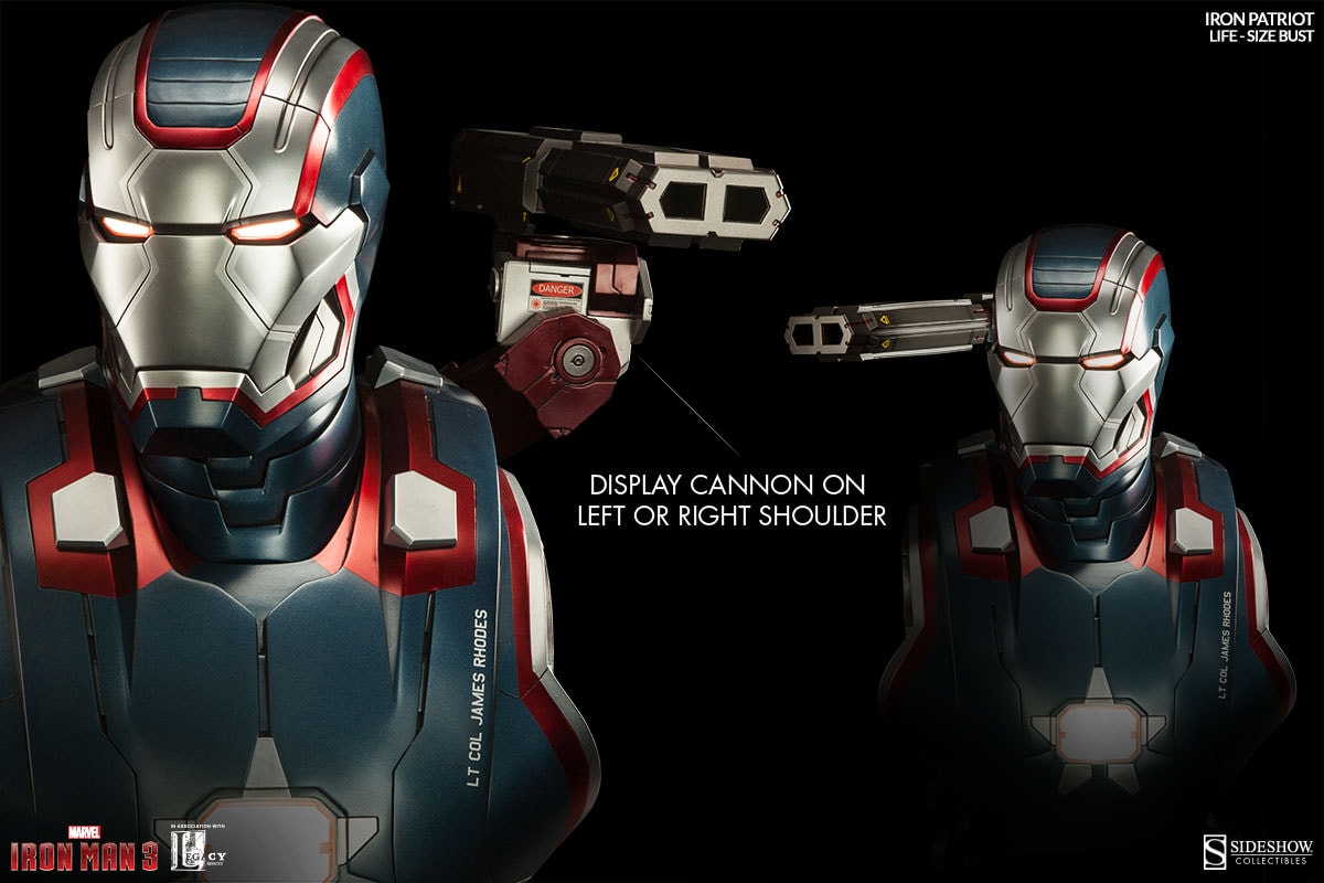 Marvel Iron Patriot Life-Size Bust - Prototype Shown View 3