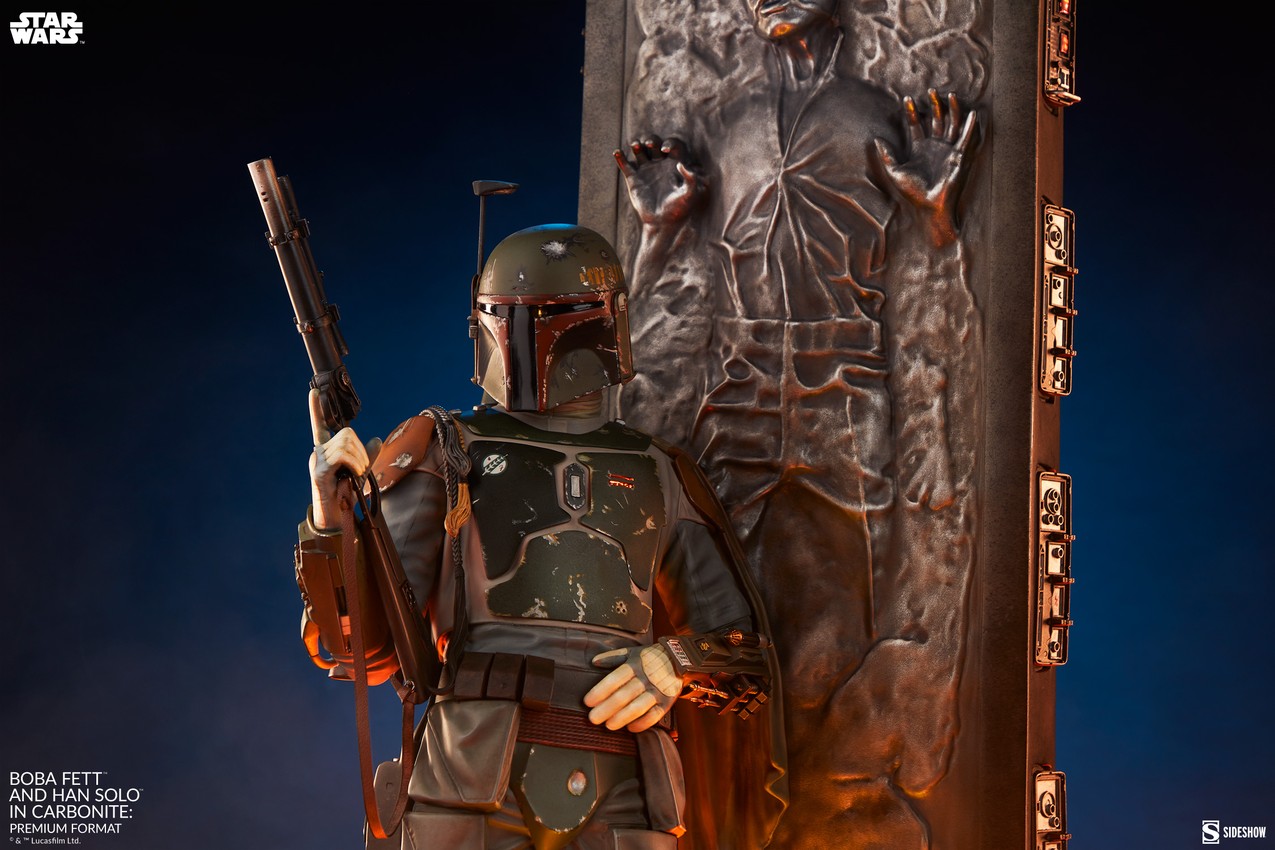Boba Fett and Han Solo in Carbonite Premium Format™ Figure by