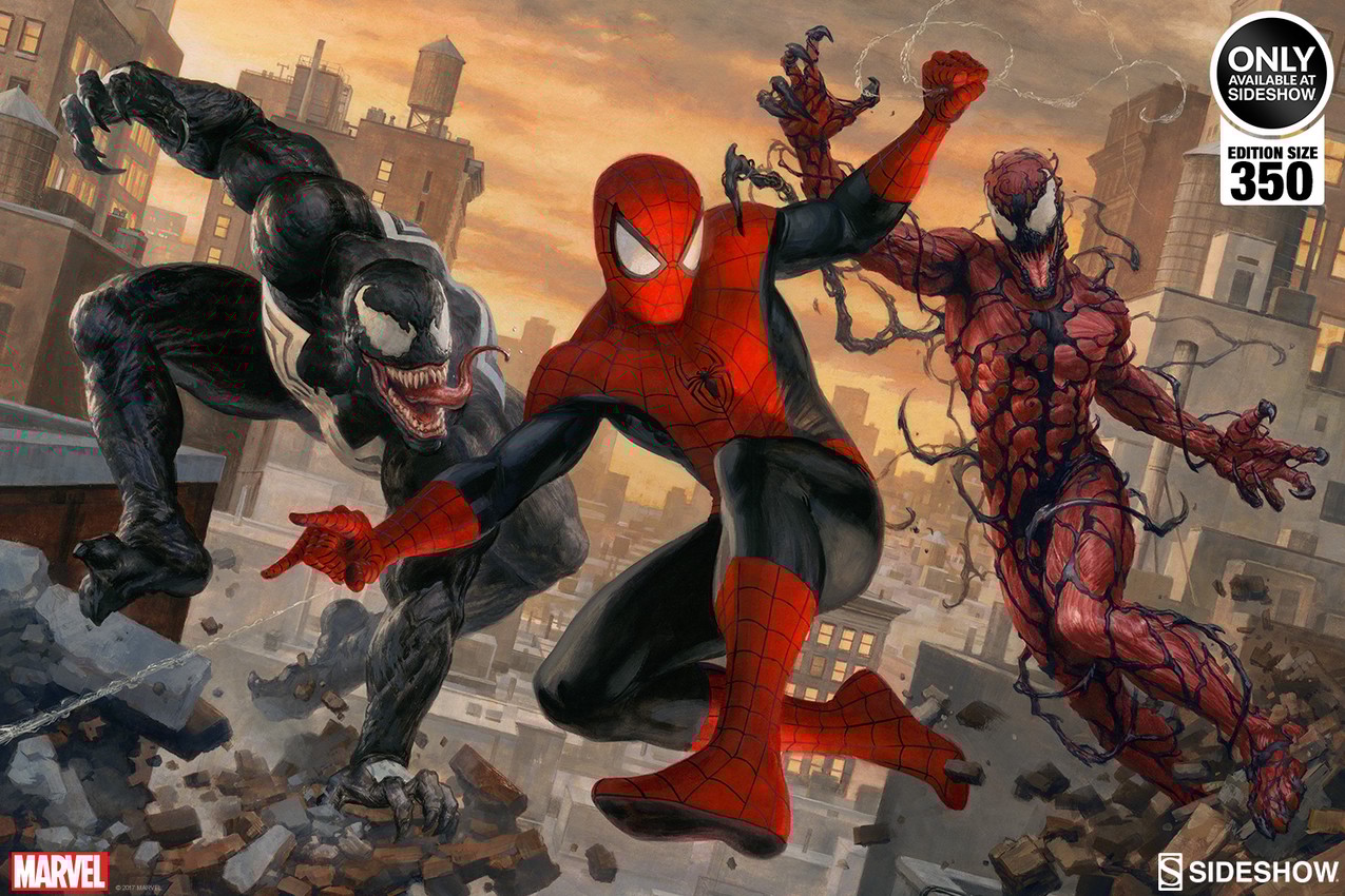 Marvel Spider-Man vs Venom and Carnage Art Print by Sideshow