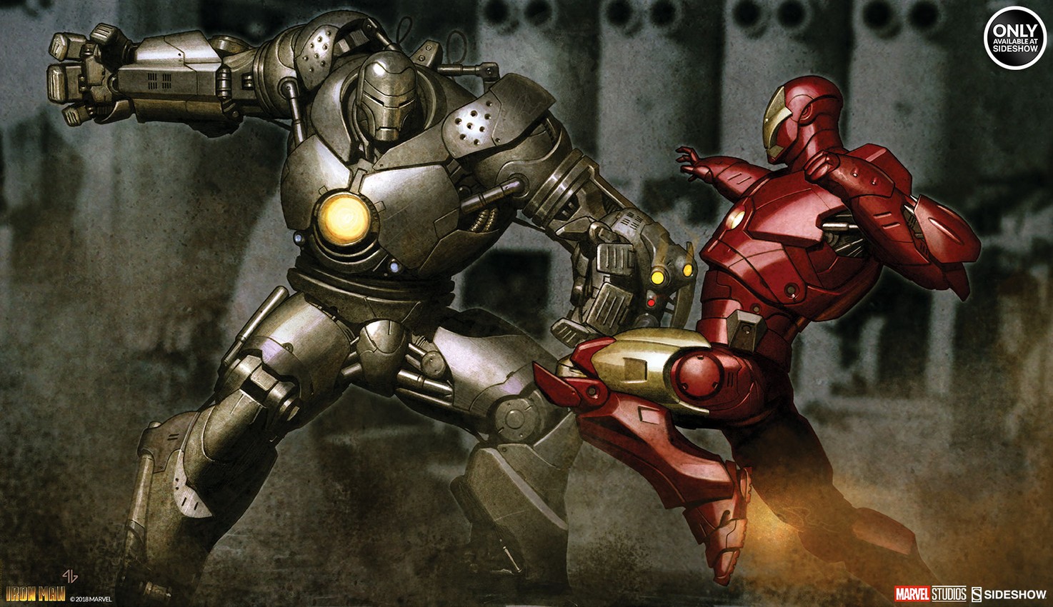 Marvel Iron Man vs Iron Monger Art Print by Sideshow Collect | Sideshow  Collectibles