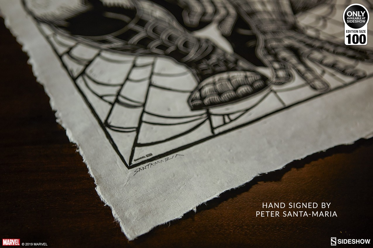 Spider-Man Linocut on Lokta Paper