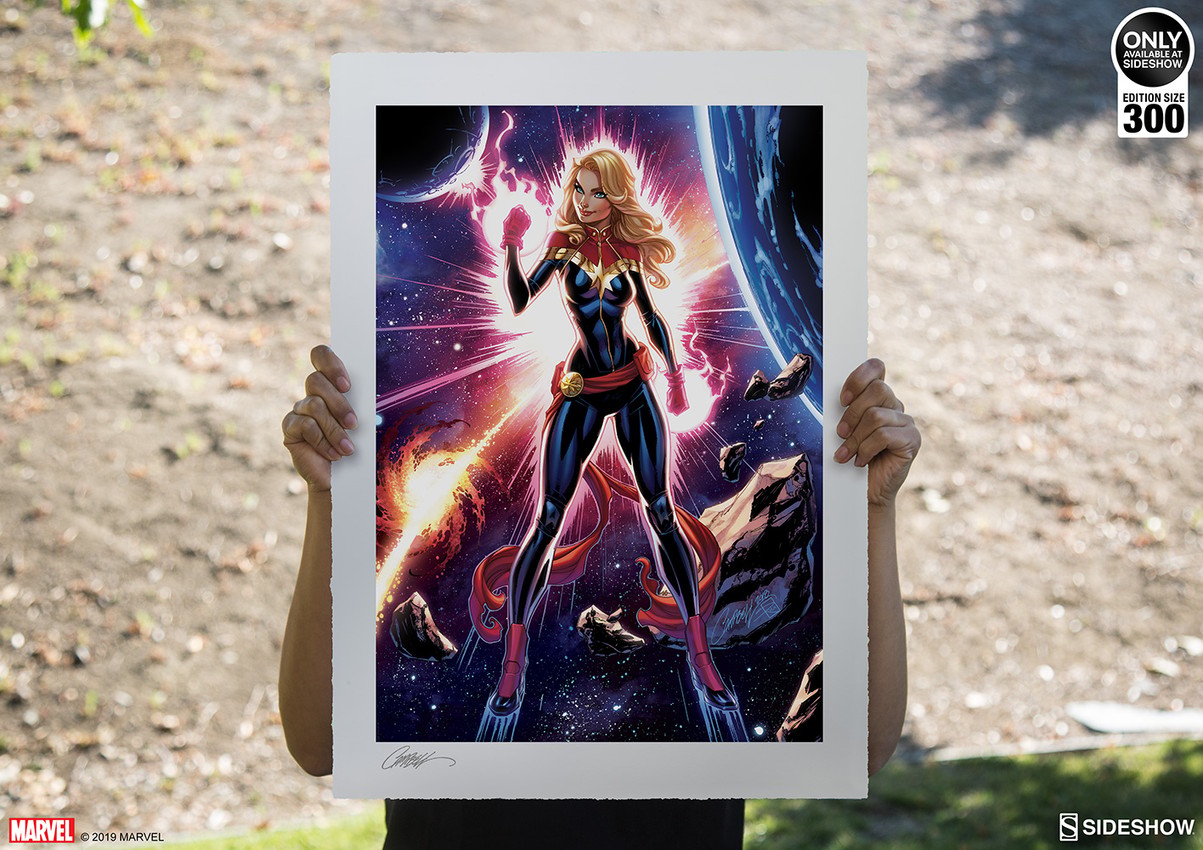 Marvel Captain Marvel Fine Art Print by J Scott Campbell