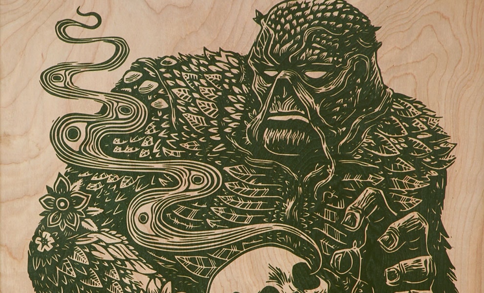 DC Comics Swamp Thing Print on Wood Variant Art Print  Exclusive Edition  View 1