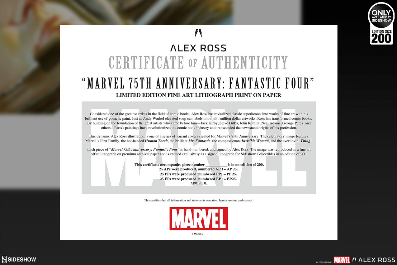 Marvel 75th Anniversary: Fantastic Four Fine Art Lithograph by