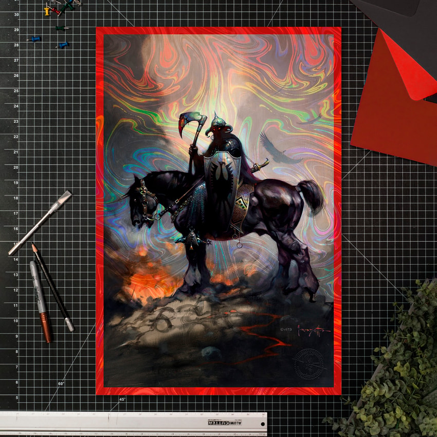 Frank Frazetta Death Dealer I Rainbow Lava Holofoil Art Print  View 1