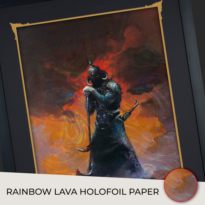 Frank Frazetta Death Dealer III (Revised) Rainbow Lava Holofoil Art Print  View 4