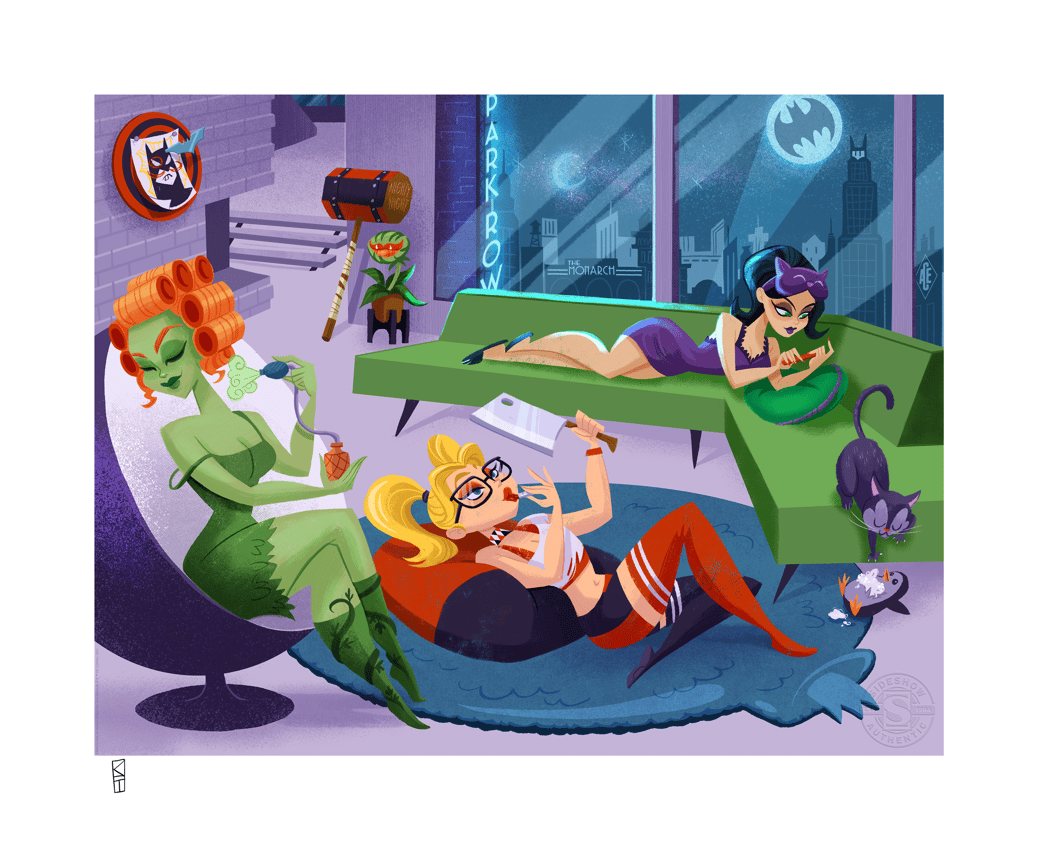DC Comics Sleepover Sirens Art Print  Exclusive Edition  View 2