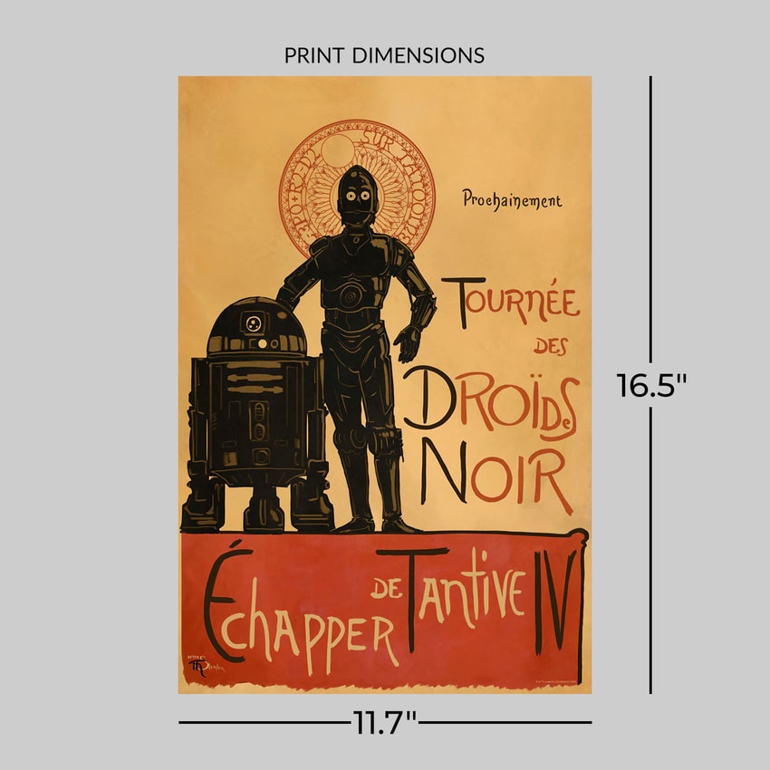 Star Wars Droides Noir Art Print  View 2