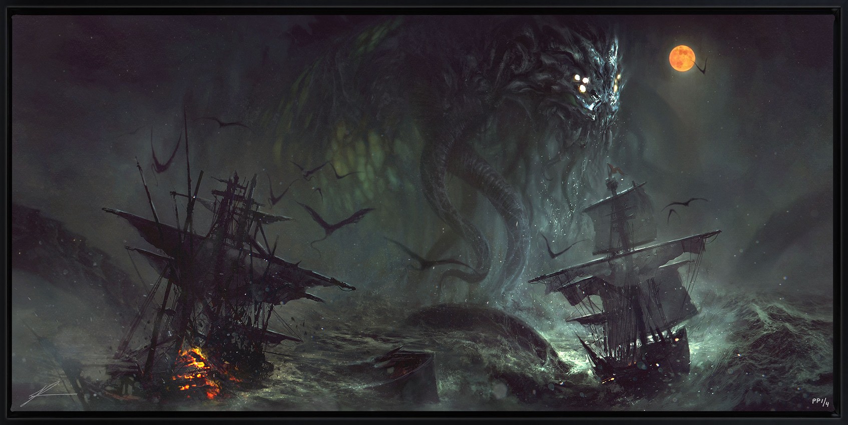 Tentacles and Teeth Cthulhu II Art Print  Exclusive Edition  View 2