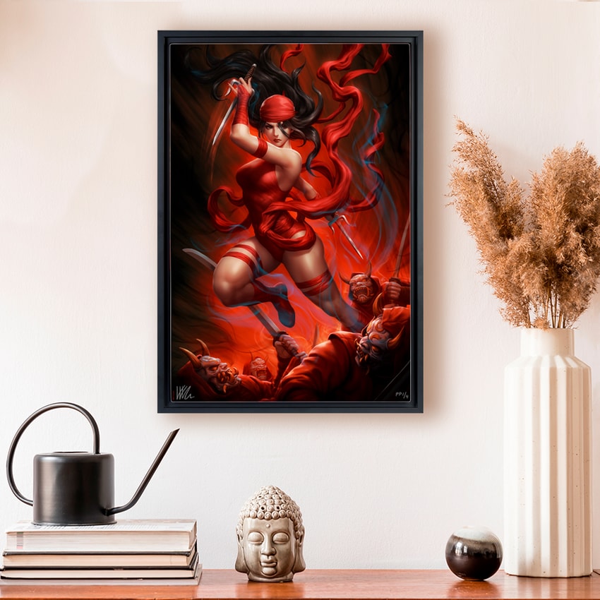 Marvel Elektra vs The Hand Art Print  Exclusive Edition  View 1