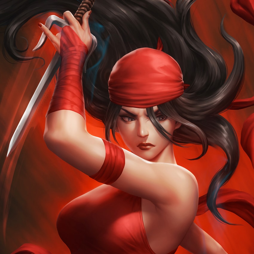 Elektra vs The Hand Fine Art Print by Kendrick Lim | Sideshow