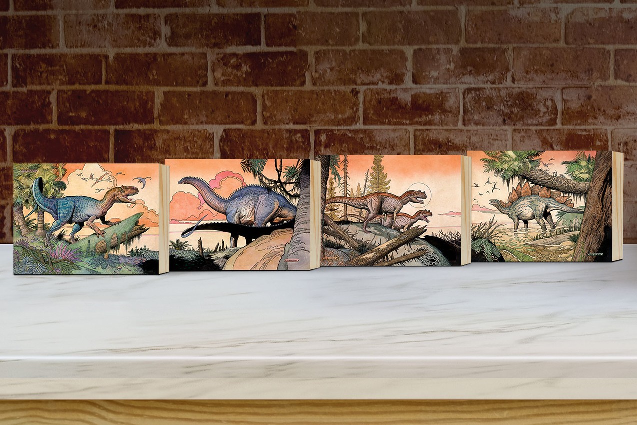 William Stout Dinosaur Series: The Jurassic Era (Set of 4)