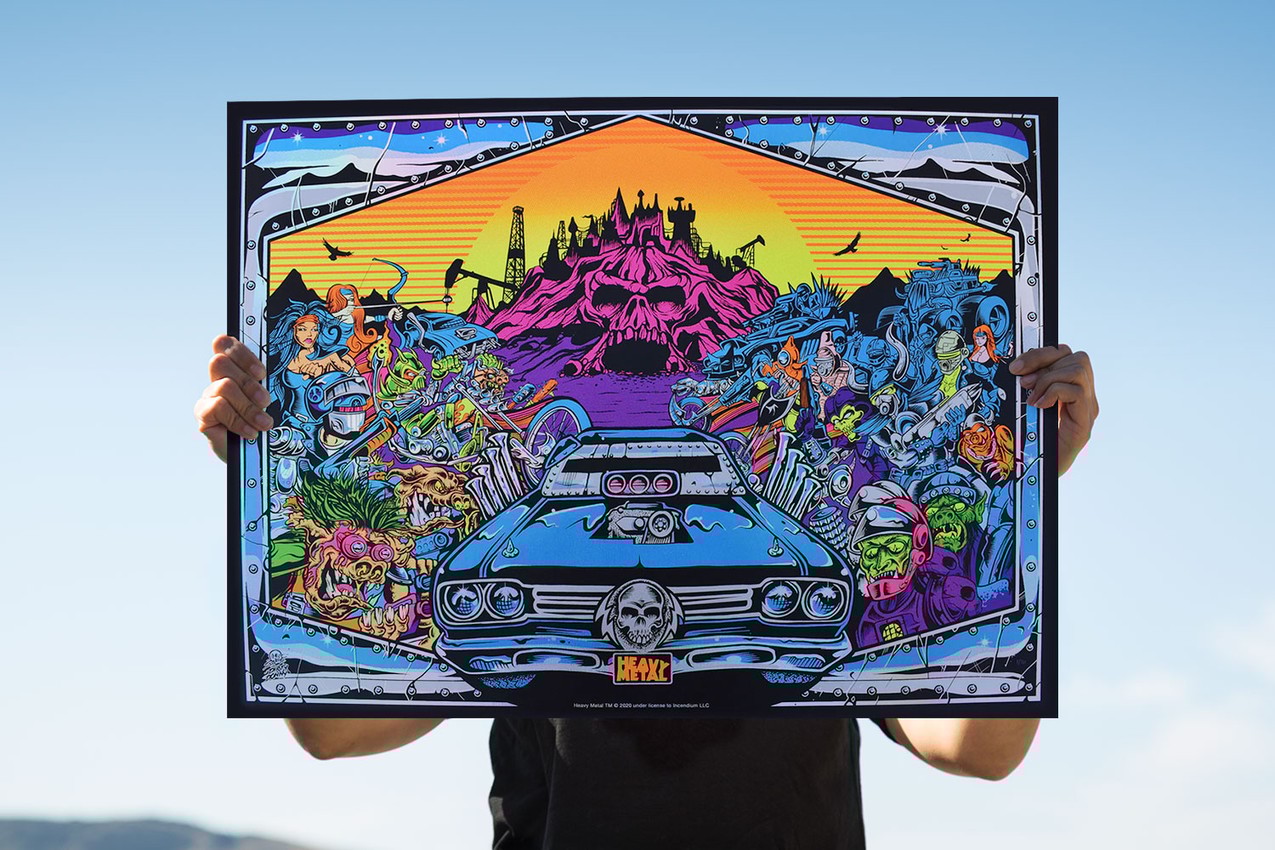 Heavy Metal 'Burning Chrome' Fine Art Print by Incendium LLC