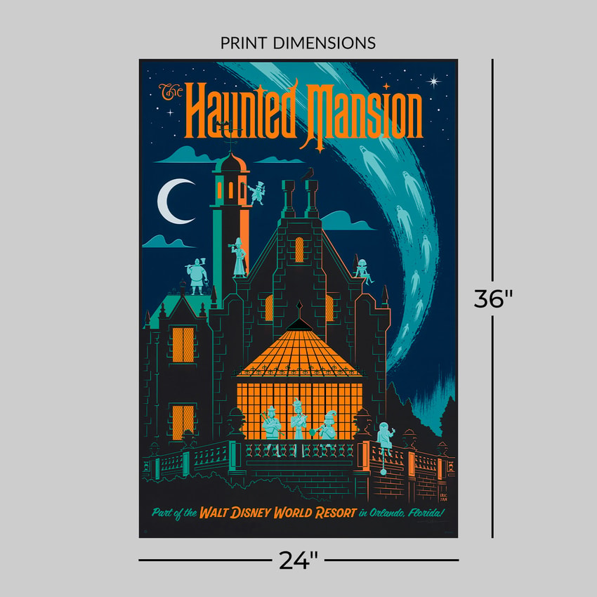 Magic Kingdom's Haunted Mansion Art Print by Cyclops Print Works