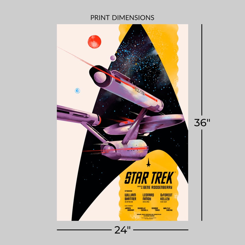 STAR TREK anniversary art work ポスター Star Trek Voyager - 25th Anniversary Print CBS LICENSED - Etsy