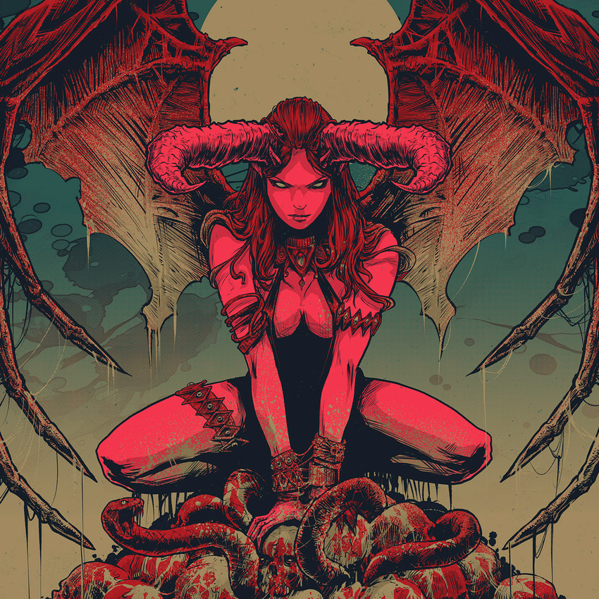 Sideshow Originals The Succubus Red Hot Variant Art Print  Exclusive Edition  View 6