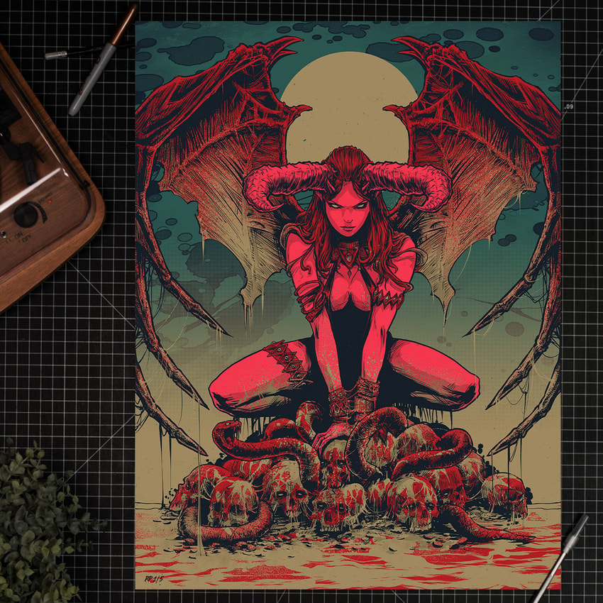 Sideshow Originals The Succubus Red Hot Variant Art Print  Exclusive Edition  View 3