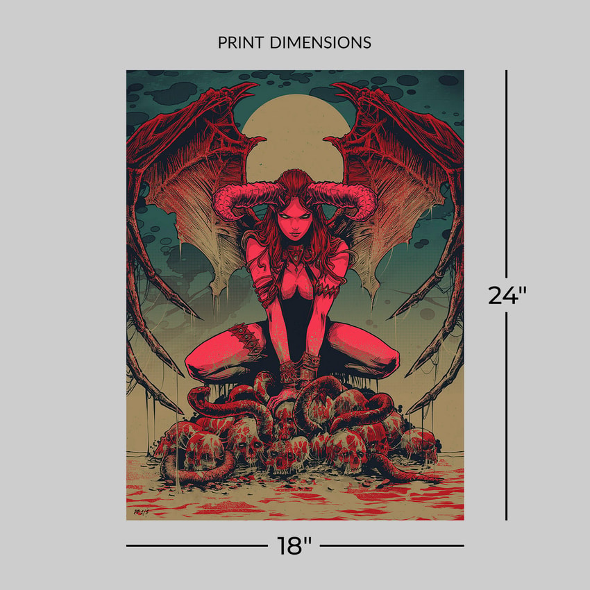 Sideshow Originals The Succubus Red Hot Variant Art Print  Exclusive Edition  View 2