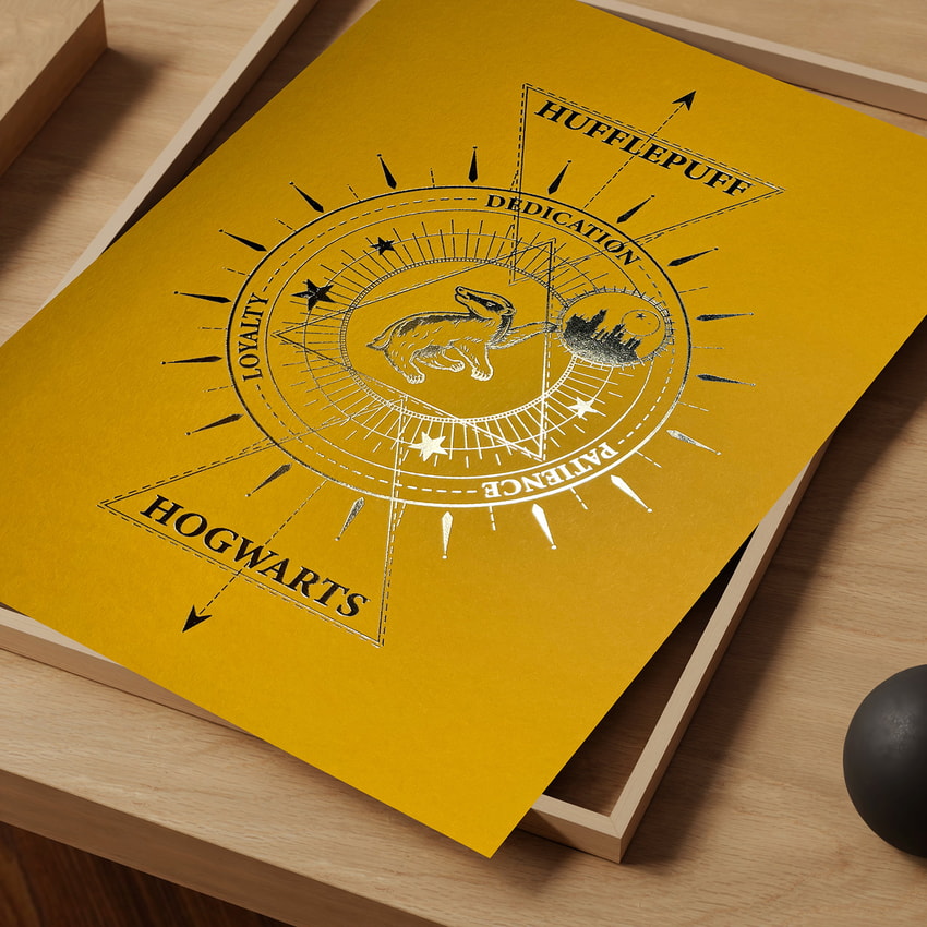 Harry Potter Harry Potter™: Hufflepuff House Foil Letterpress Poster Art Print  View 1