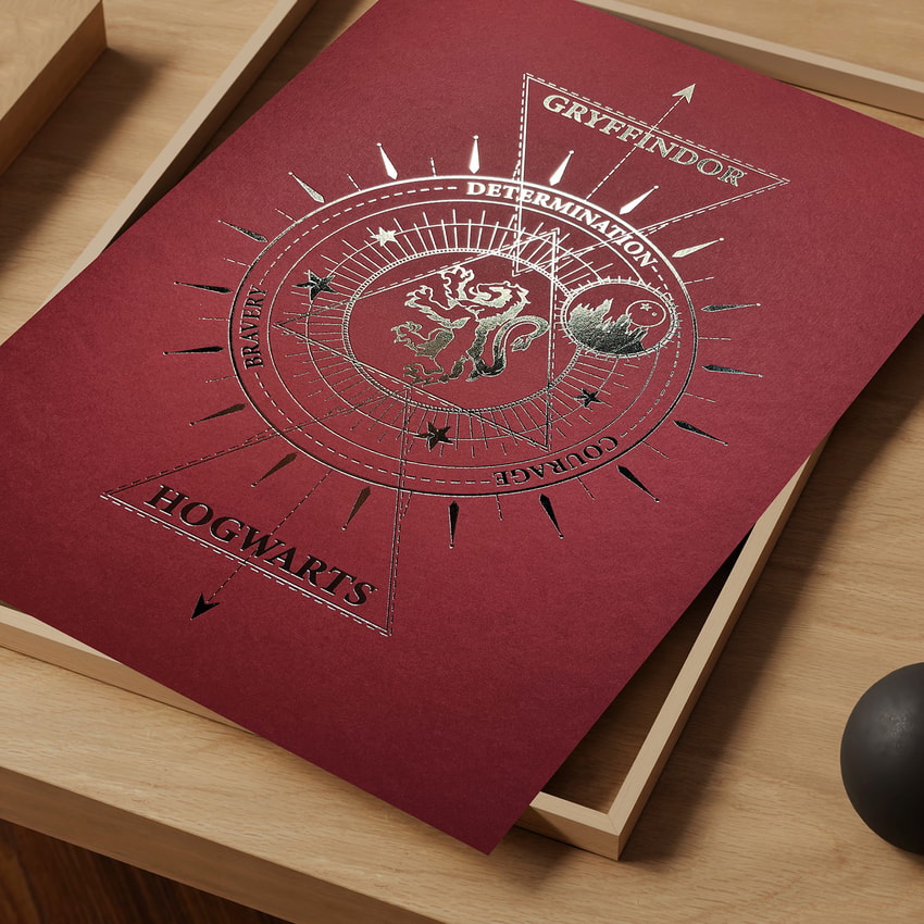 Harry Potter Harry Potter™: Gryffindor House Foil Letterpress Poster Art Print  View 1