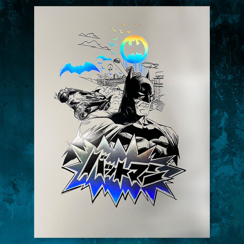 DC Comics Batman™ Core (Black & Holographic) Foil Letterpress Poster Art Print  View 1