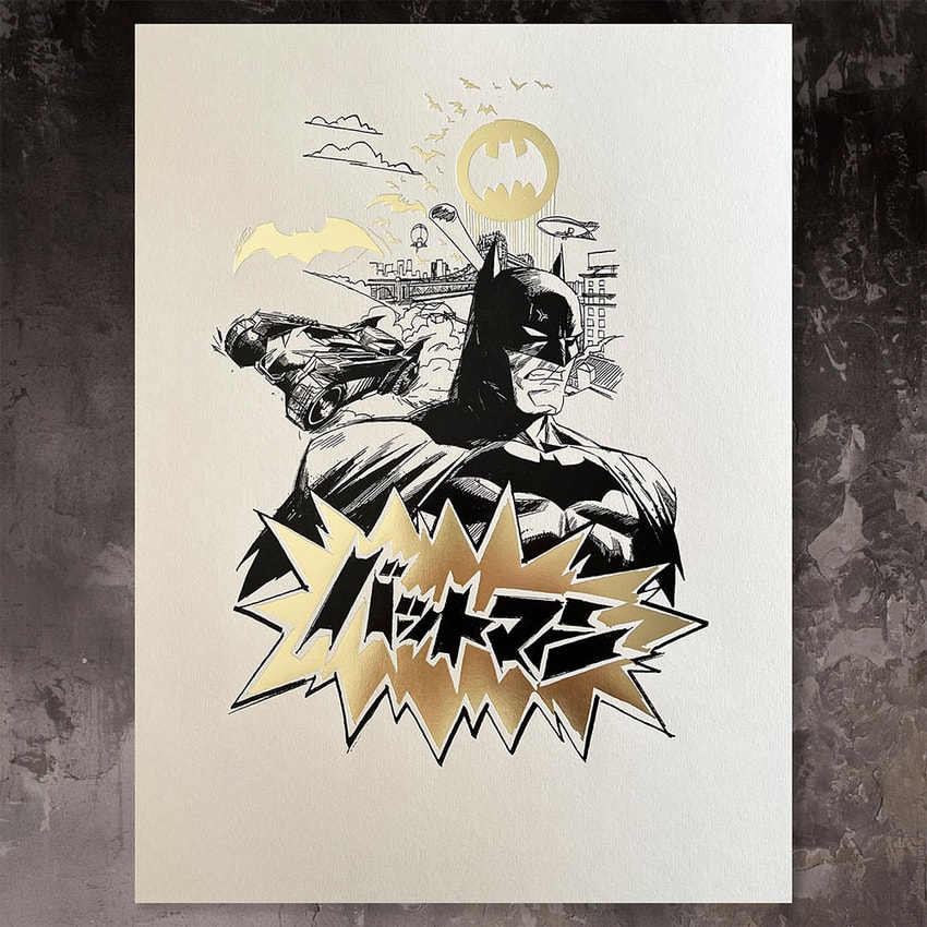 DC Comics Batman™ Core (Black & Gold) Foil Letterpress Poster Art Print  View 1