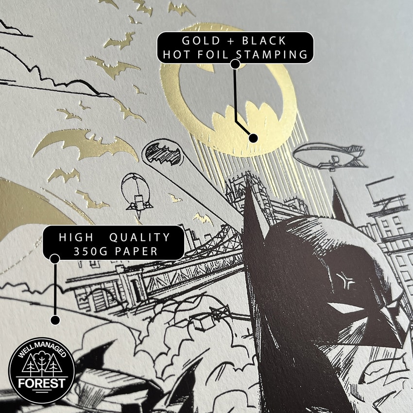 DC Comics Batman™ Core (Black & Gold) Foil Letterpress Poster Art Print  View 4