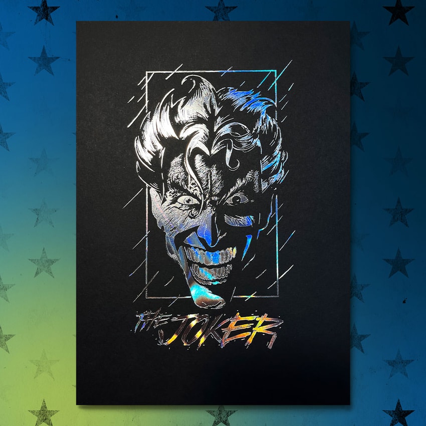 DC Comics The Joker (Holographic) Foil Letterpress Poster Art Print  View 1