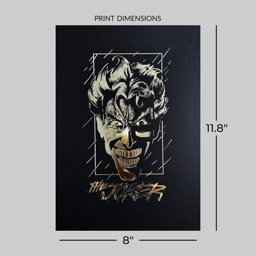 DC Comics The Joker (Gold) Foil Letterpress Poster Art Print  View 2