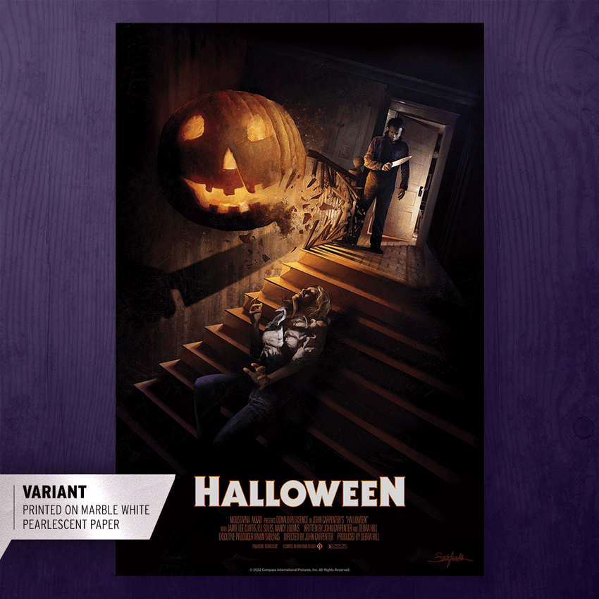 Halloween By Attila Szarka (Pearlescent) Movie Poster by Moor Art