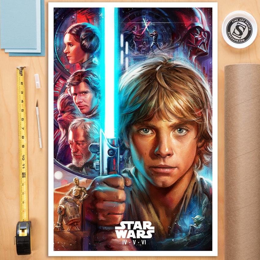 その他 STAR WARS  The Movie Saga Master Works Star Wars: The Skywalker Saga IV V VI Fine Art Print by Ian