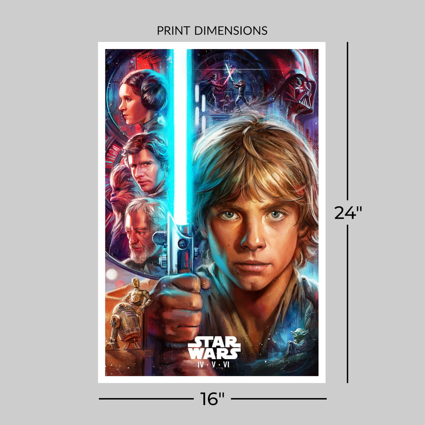 Star Wars: The Skywalker Saga IV V VI Fine Art Print by Ian