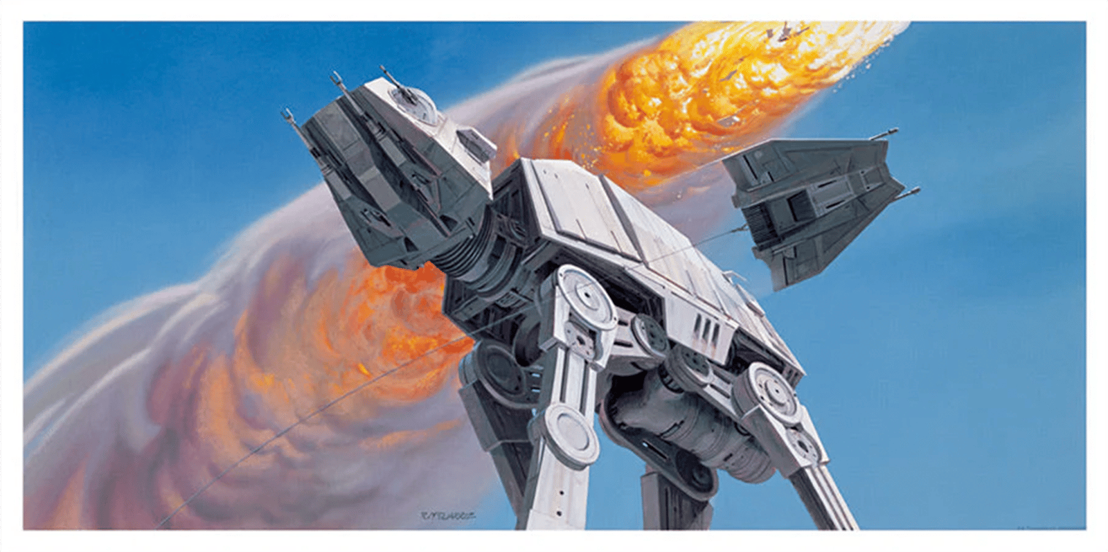 Star Wars Imperial Walker and Snowspeeder Art Print  View 3