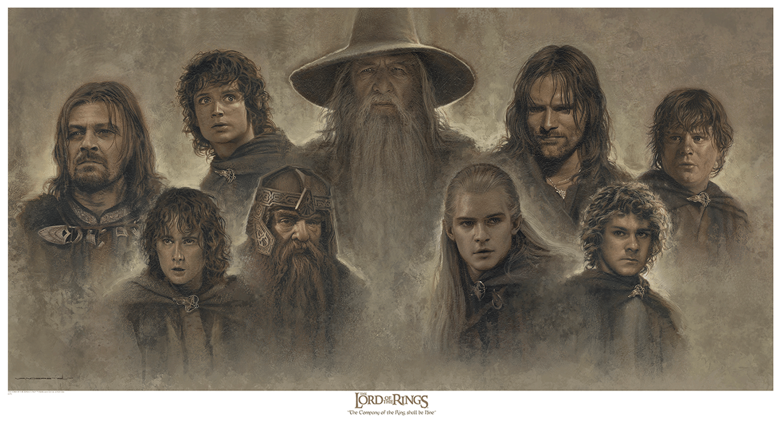 The Lord of the Rings Lord of the Rings: The Company of the Ring Shall be Nine Art Print  View 5