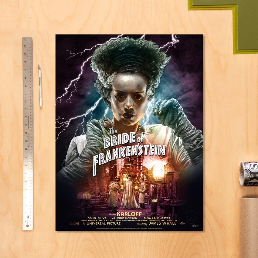 Universal Monsters Bride of Frankenstein (Color Variant) Movie Poster  Exclusive Edition  View 1