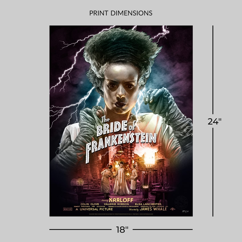 Universal Monsters Bride of Frankenstein (Color Variant) Movie Poster  Exclusive Edition  View 2
