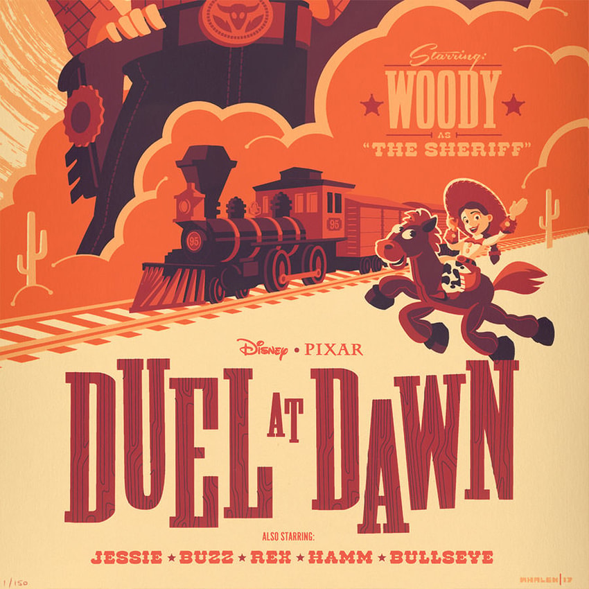 Disney Duel at Dawn (Toy Story 3) Evil Dr. Porkchop Variant Movie Poster  View 4