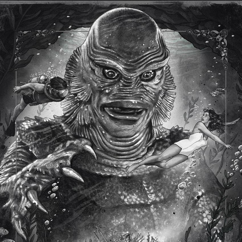 Universal Monsters Creature From the Black Lagoon (Silver Screen) Movie Poster  Exclusive Edition  View 3