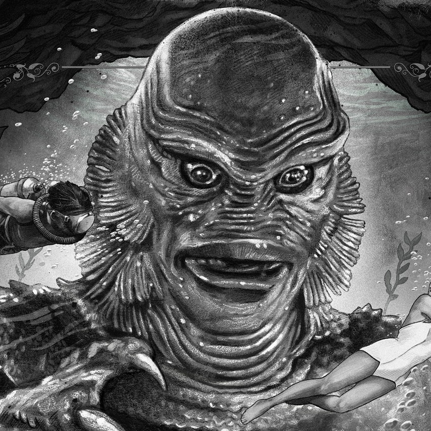 Universal Monsters Creature From the Black Lagoon (Silver Screen) Movie Poster  Exclusive Edition  View 3