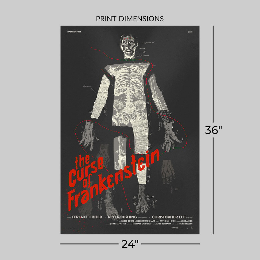 Hammer The Curse of Frankenstein Screenprint Movie Poster  View 2