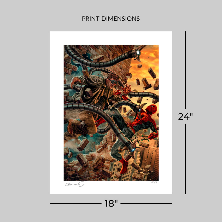 The Amazing Spider-Man vs Doc Ock Fine Art Print by Lee Bermejo